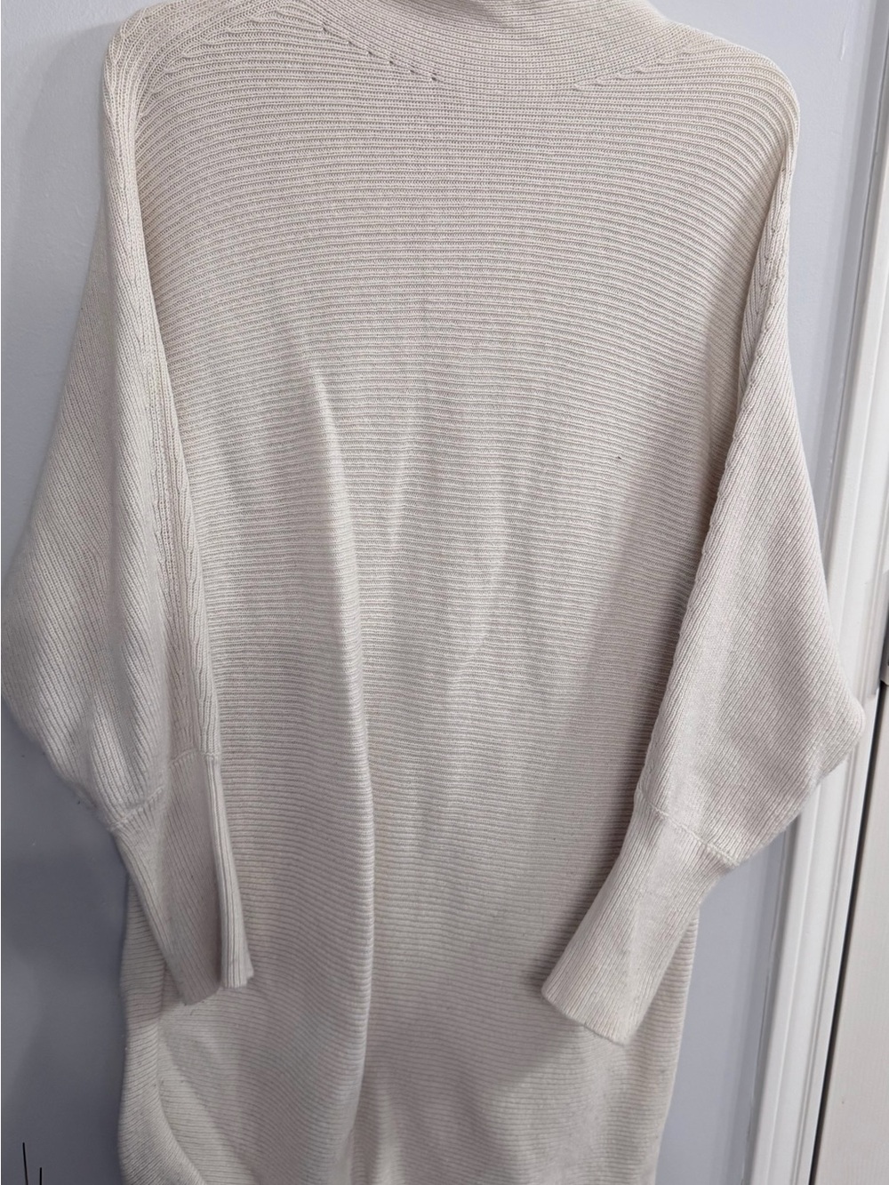 GAP Cream Ribbed Cowlneck Tunic Sweater